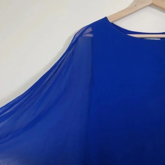 BAILEY /44 | LAYERED  SILK BLOUSE IN ROYAL BLUE - Picture 5 of 13